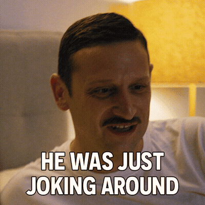 Man With Mustache He Was Just Joking Around GIF