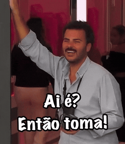 Man With Mustache Holding Camera Saying Ai E Entao Toma GIF