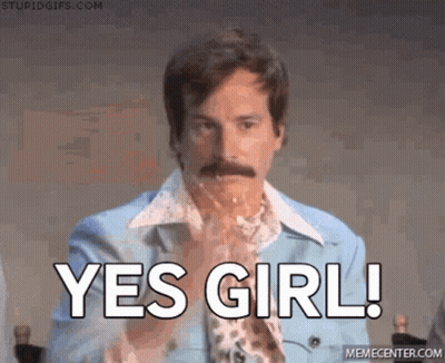 Man With Mustache Holding Glass Saying Yes Girl GIF