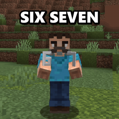 Man With Mustache Holding Number 6 In Mouth Minecraft GIF