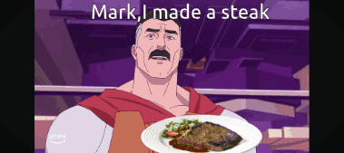 Man With Mustache Holding Plate Of Food GIF