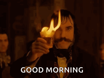 Man With Mustache Holding Torch GIF
