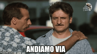 Man With Mustache Hugging Another Man Andiamo Via GIF