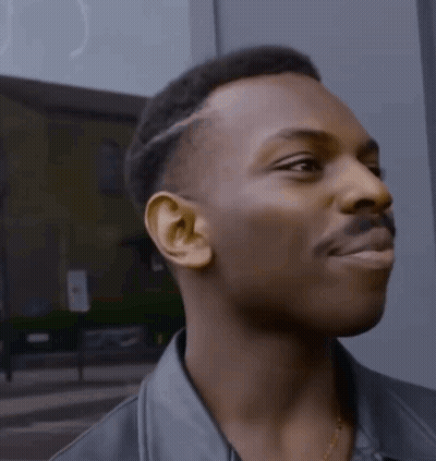 Man With Mustache In Black Jacket GIF