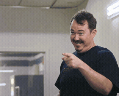Man With Mustache In Black Shirt Saying Valley GIF