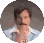 Man With Mustache In Blue Jacket Sticker