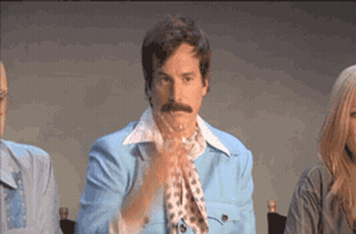 Man With Mustache In Blue Jacket And Scarf GIF