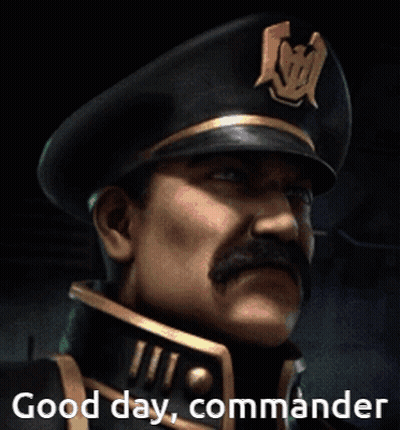 Man With Mustache In Good Day Commander Hat GIF