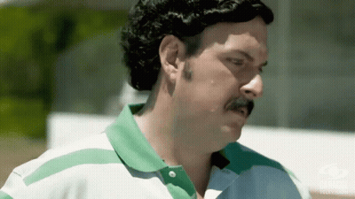 Man With Mustache In Green And White Shirt GIF
