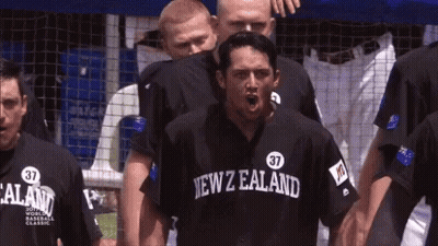 Man With Mustache In Hat And Blue Shirt Says Monday GIF