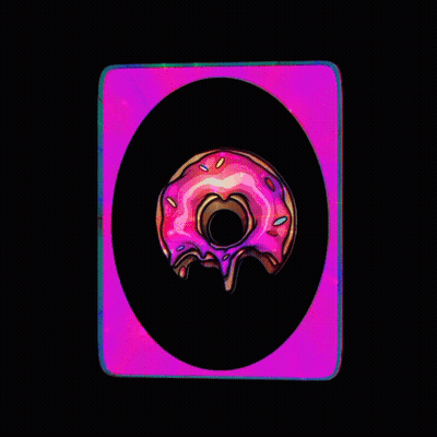 Man With Mustache In Pink Circle On Black Background GIF