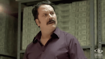 Man With Mustache In Purple Shirt GIF