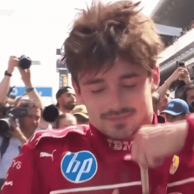 Man With Mustache In Red HP Shirt GIF