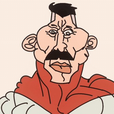 Man With Mustache In Red Shirt GIF