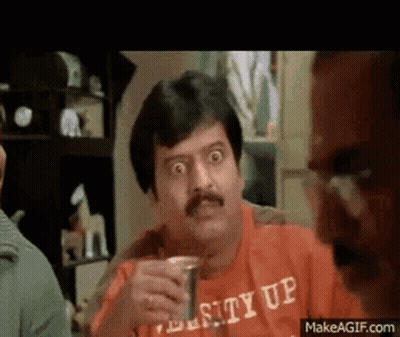 Man With Mustache In Red Shirt Saying Nasty Up GIF