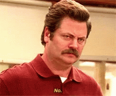 Man With Mustache In Red Shirt Saying No GIF