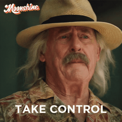 Man With Mustache In Straw Hat Saying Take Control GIF
