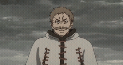 Man With Mustache In White Cape GIF