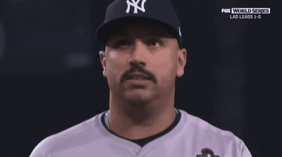 Man With Mustache In World Series Shirt GIF