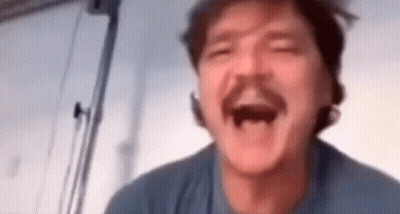 Man With Mustache Laughing GIF
