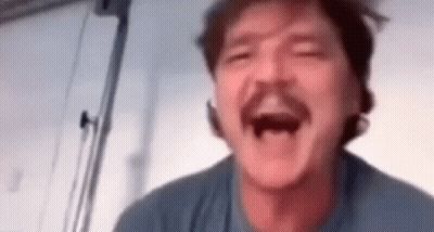Man With Mustache Laughing Blurry Photo GIF