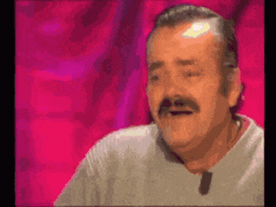 Man With Mustache Laughing Mouth Open GIF