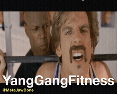 Man With Mustache Lifting Barbell Yanggangfitness GIF