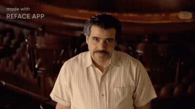 Man With Mustache Made With Reface App GIF