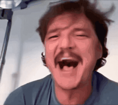 Man With Mustache Making Funny Face GIF