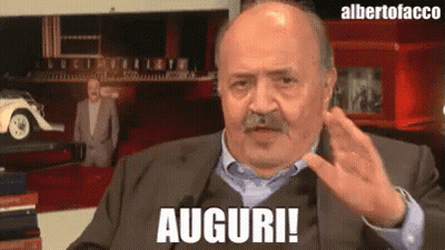 Man With Mustache Making Funny Face Auguri GIF