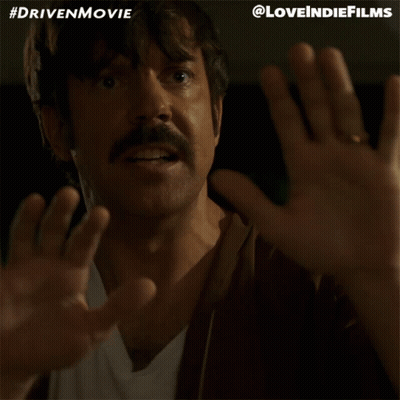 Man With Mustache Making Funny Face #Drivenmovie GIF