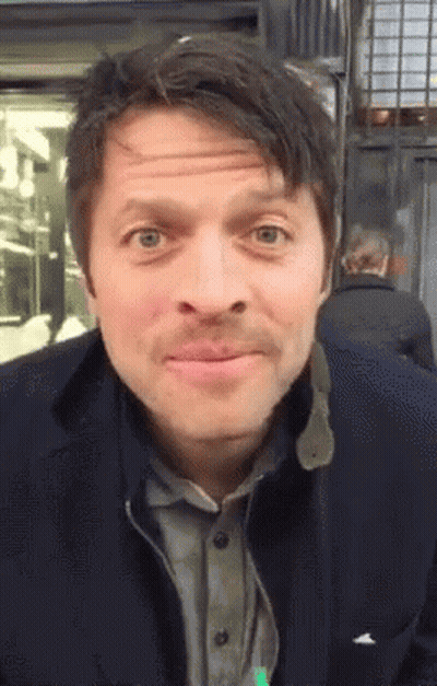 Man With Mustache Making Funny Face In Blue Jacket GIF