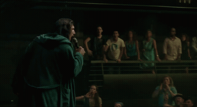 Man With Mustache Making Funny Face In Rain GIF