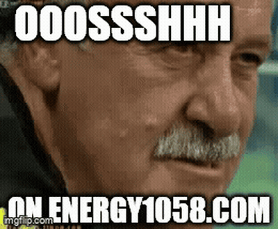 Man With Mustache Making Funny Face Saying Ooossshhh On Energy1058 GIF