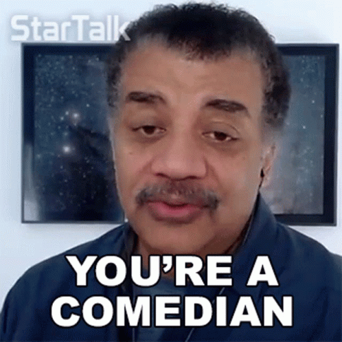 Man With Mustache Making Funny Face Says You're A Comedian GIF