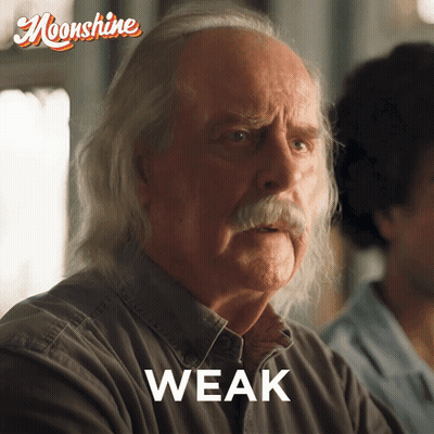 Man With Mustache Making Weak Face GIF
