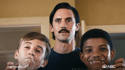 Man With Mustache Next To Two Boys #ThisIsUs GIF