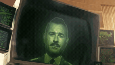Man With Mustache On Monitor GIF