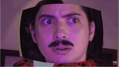 Man With Mustache On TV GIF