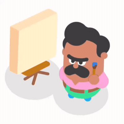 Man With Mustache Painting Canvas GIF