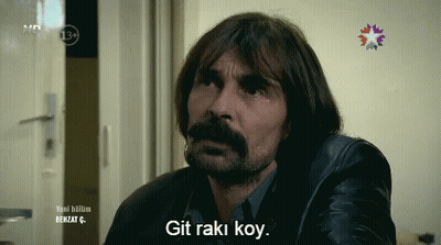 Man With Mustache Saying Git Raki Koy GIF