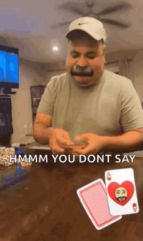 Man with Mustache Saying Hmm You Don't Say