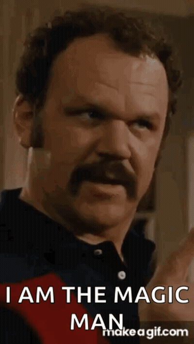 Man With Mustache Saying I Am The Magic Man GIF
