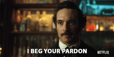Man With Mustache Saying I Beg Your Pardon GIF
