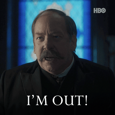 Man With Mustache Saying Im Out GIF