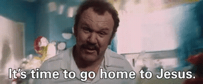 Man With Mustache Saying It's Time To Go Home To Jesus GIF