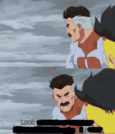 Man With Mustache Saying Look Up GIF