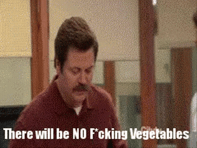 Man With Mustache Saying No Vegetables GIF