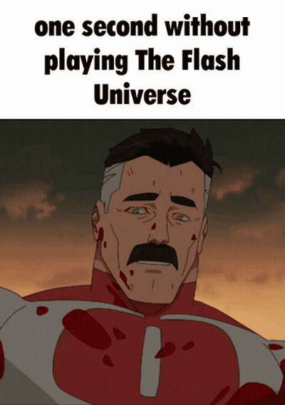 Man With Mustache Saying One Second Without Playing The Flash Universe GIF