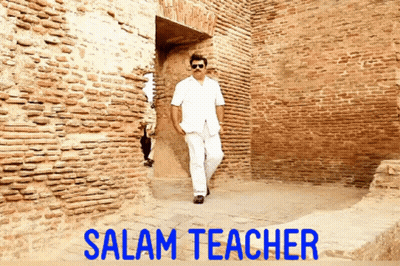 Man With Mustache Saying Salam Teacher GIF